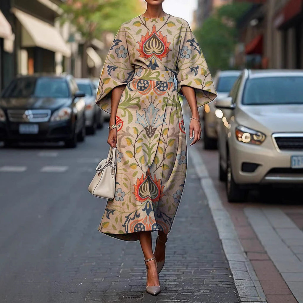 Melody | Elegancka sukienka midi z kwiatowym wzorem 2