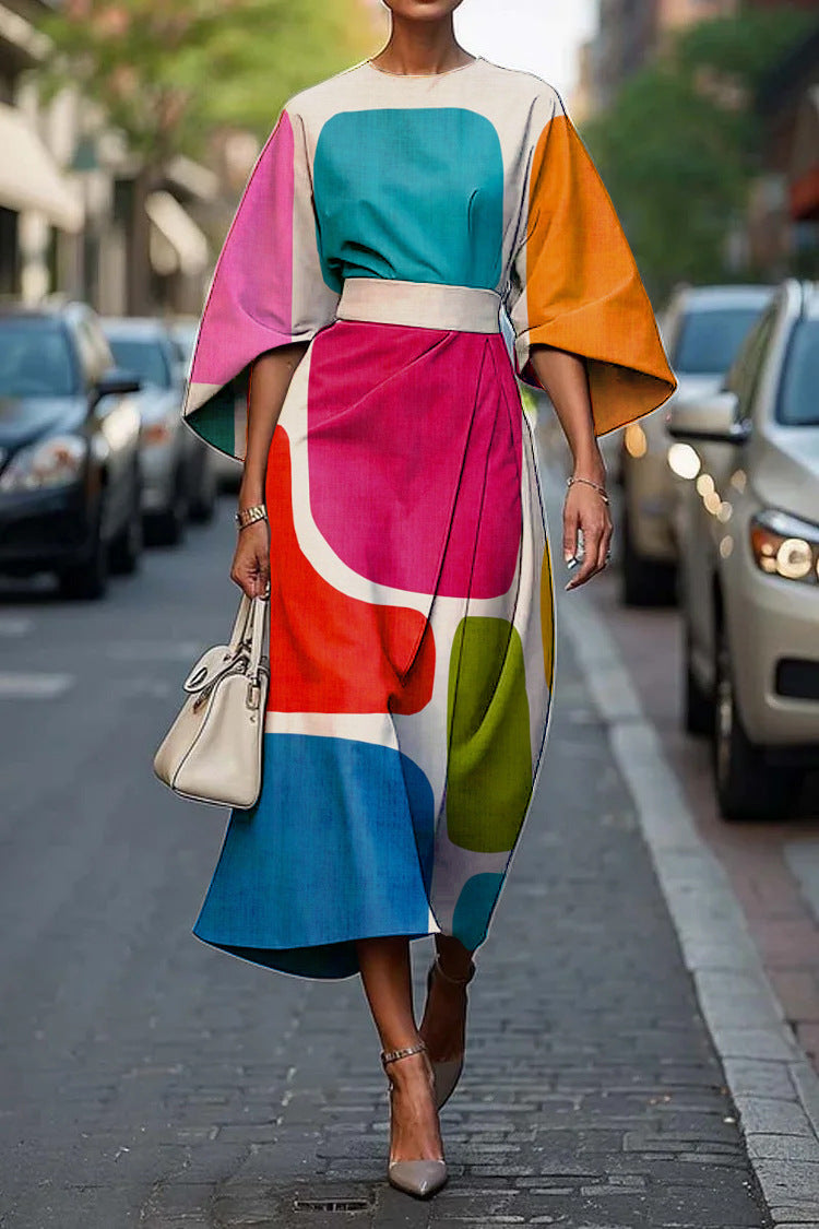 Melody | Elegancka sukienka midi z kwiatowym wzorem 4