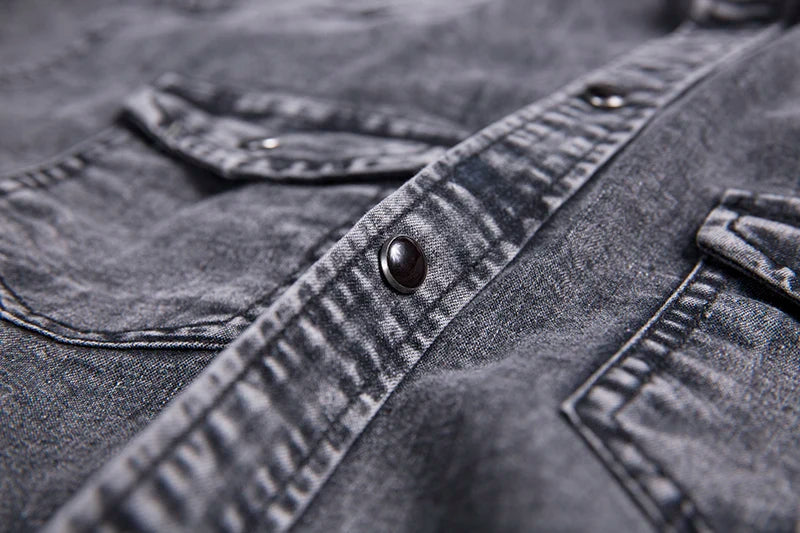 Męska koszula dżinsowa z długim rękawem | Zapięcie na guziki 3
