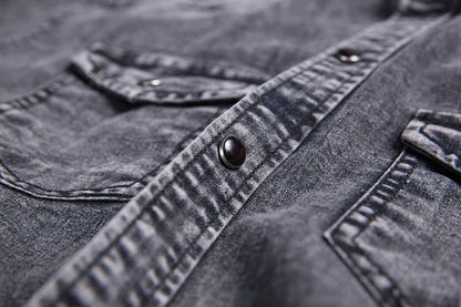 Męska koszula dżinsowa z długim rękawem | Zapięcie na guziki 3