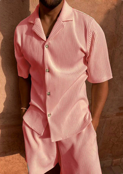 Męski Zestaw z Krótkimi Spodenkami z Sztruksu