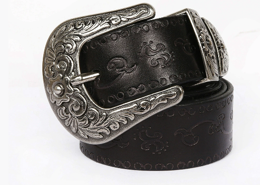 Męski pasek w stylu western – grawerowana klamra i wytłoczony pasek 1