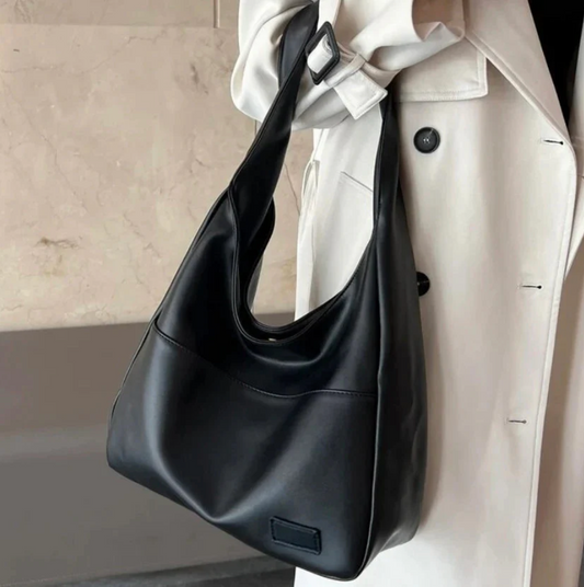 Minimalistyczna damska torba na ramię ze sztucznej skóry - elegancka torba na co dzień