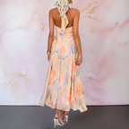 Naomi™ | Elegancka, dopasowana sukienka z nadrukiem akwarelowym 2