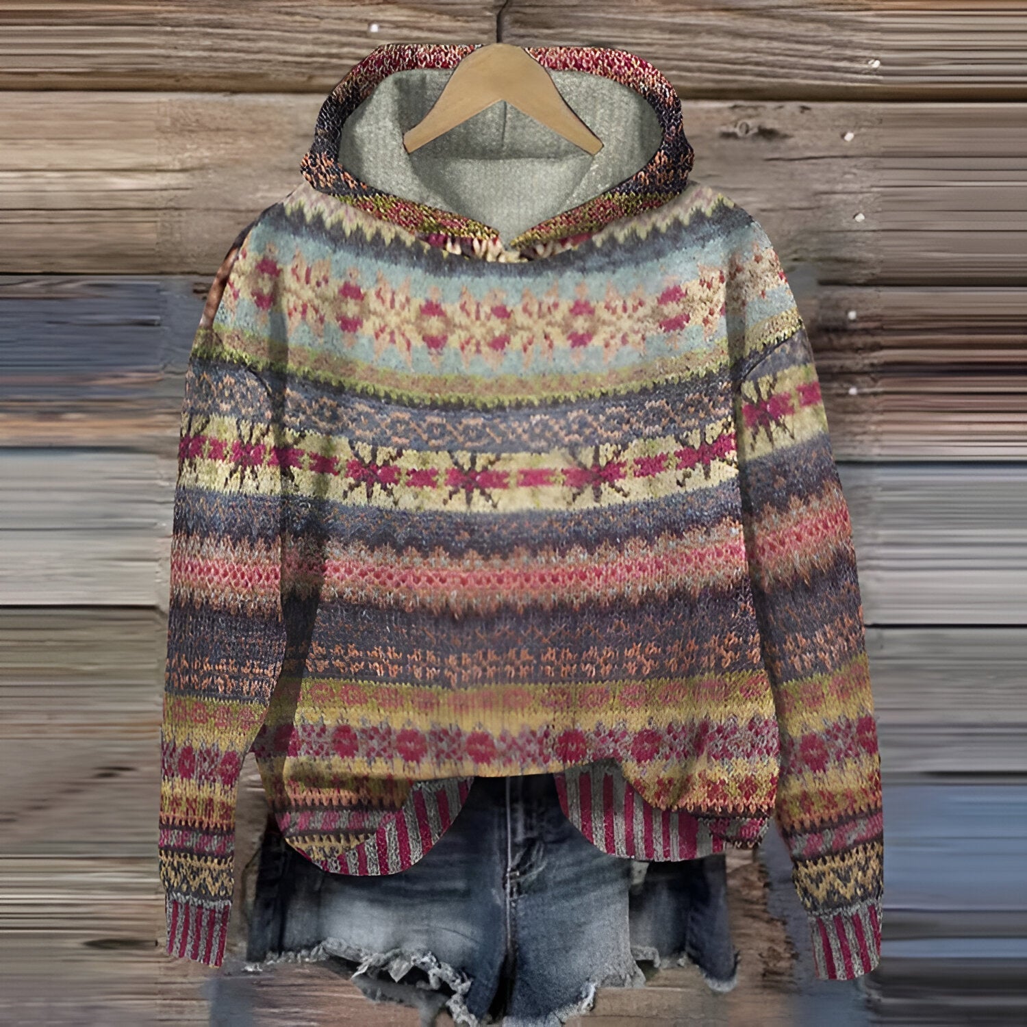 Nelly™ – wygodna bluza z kapturem w stylu vintage 0