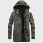 Ocieplana kurtka cargo z kapturem i kieszeniami dla mężczyzn 0