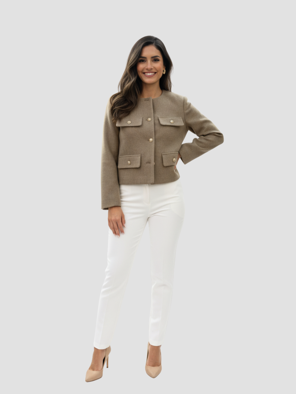 PALOMA | MARYNARKA DAMSKA | KRÓTKA ZE ZŁOTYMI GUZIKAMI 0