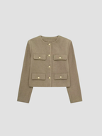 PALOMA | MARYNARKA DAMSKA | KRÓTKA ZE ZŁOTYMI GUZIKAMI 1