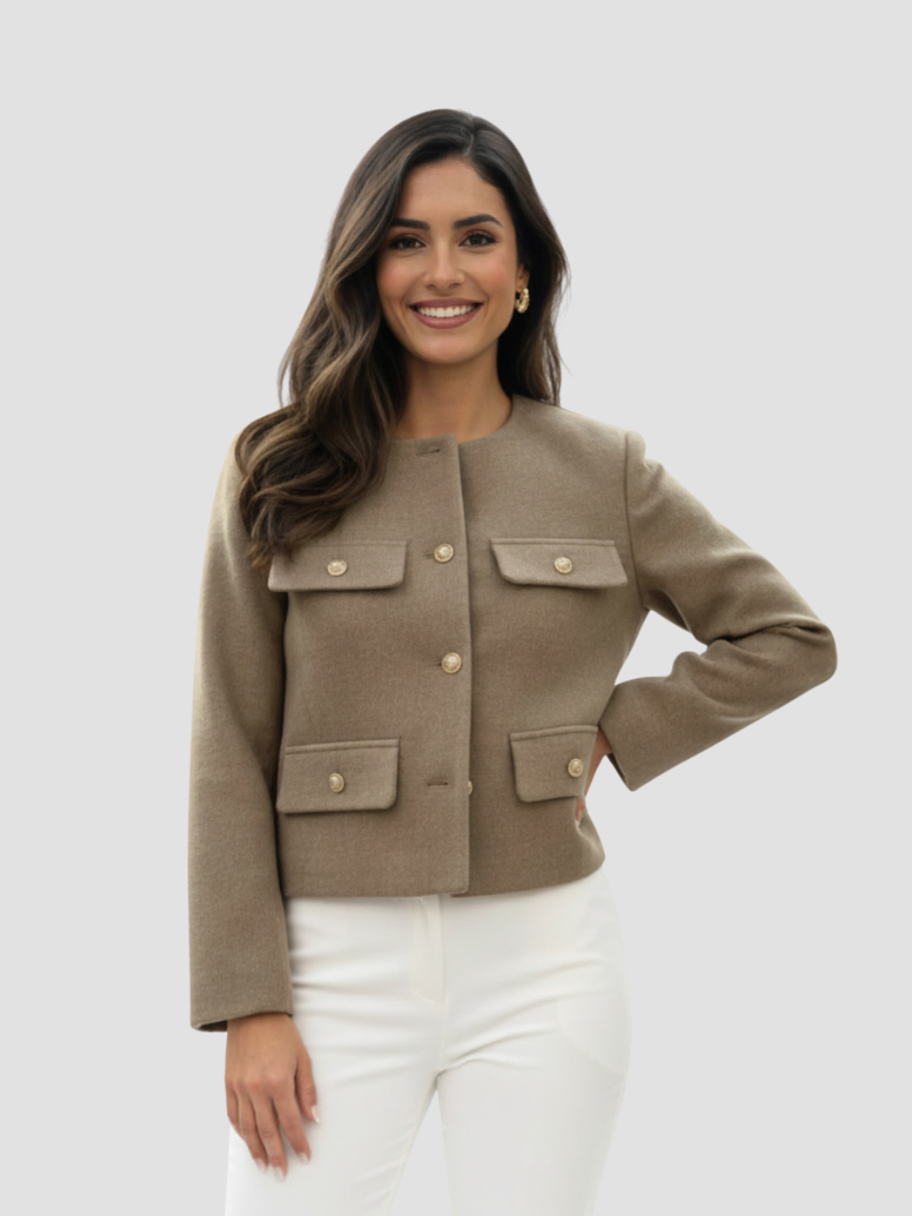 PALOMA | MARYNARKA DAMSKA | KRÓTKA ZE ZŁOTYMI GUZIKAMI 2