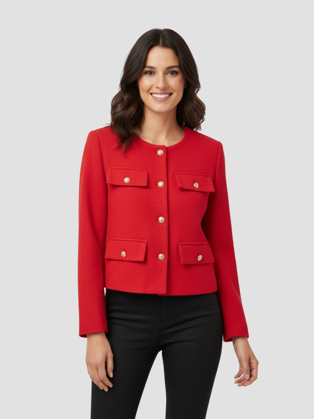 PALOMA | MARYNARKA DAMSKA | KRÓTKA ZE ZŁOTYMI GUZIKAMI 6