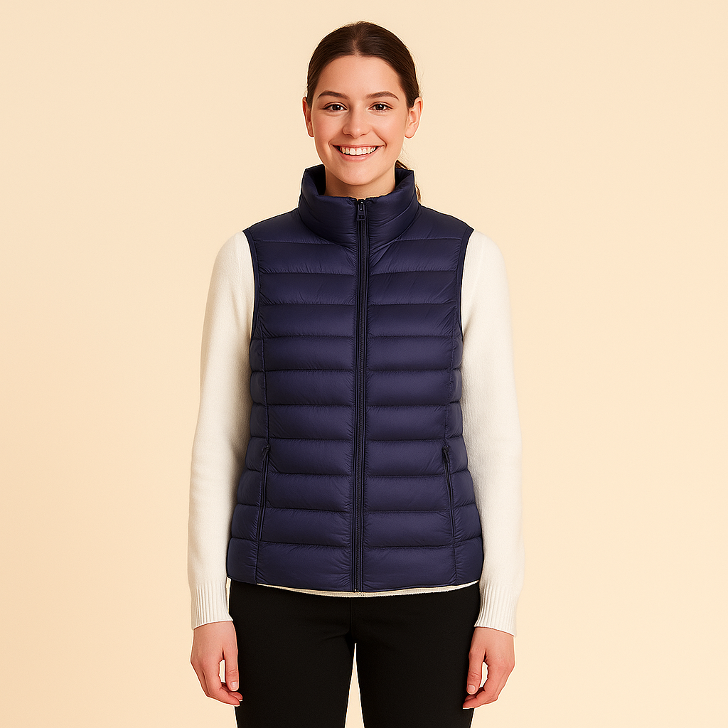 Pikowana kamizelka damska – strukturalna powierzchnia i krój bez rękawów 10