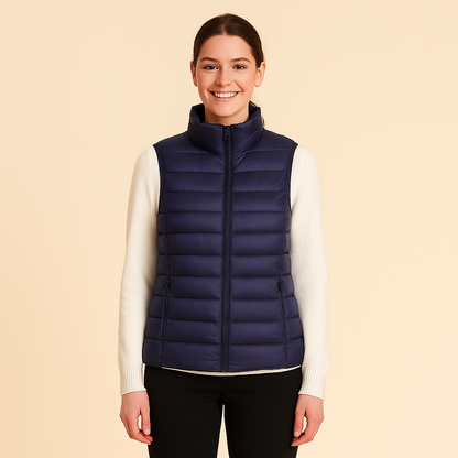 Pikowana kamizelka damska – strukturalna powierzchnia i krój bez rękawów 10