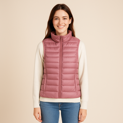 Pikowana kamizelka damska – strukturalna powierzchnia i krój bez rękawów 3