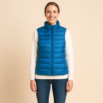 Pikowana kamizelka damska – strukturalna powierzchnia i krój bez rękawów 7