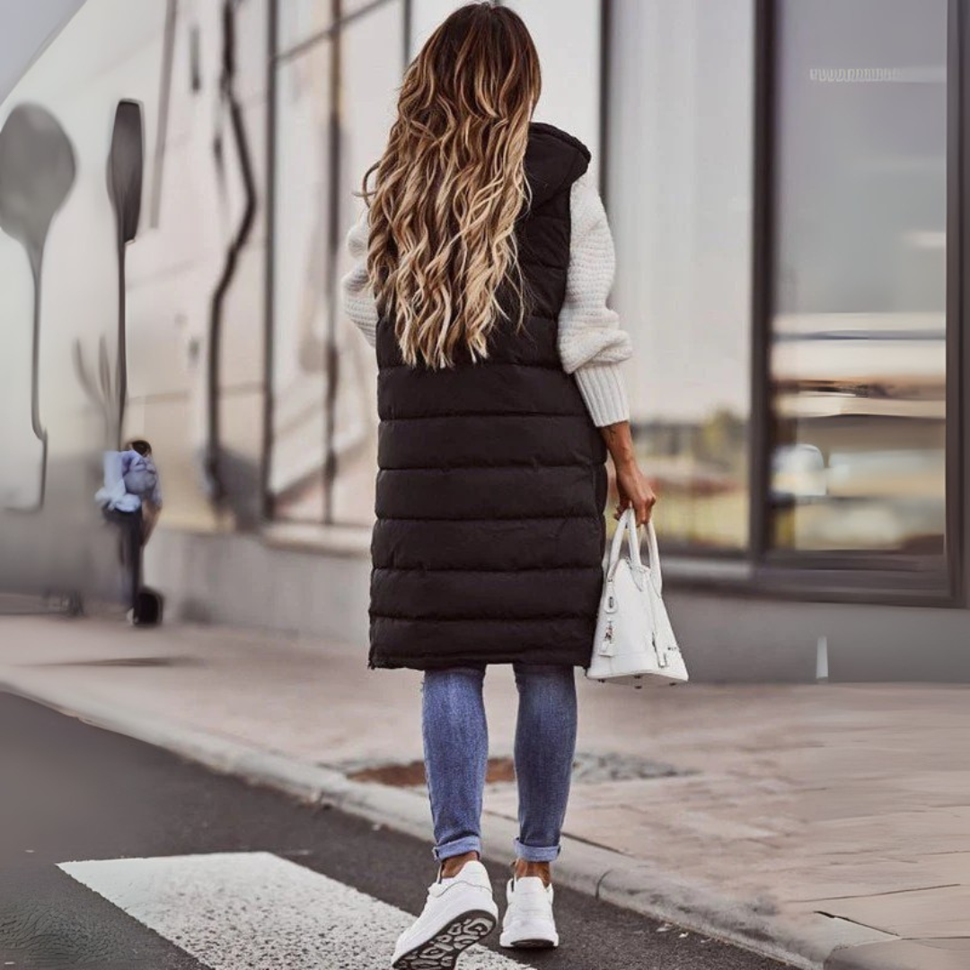 Pikowana kamizelka do kolan dla kobiet 3