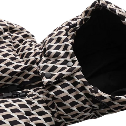 Pikowana kurtka puchowa z paskiem dla kobiet 6