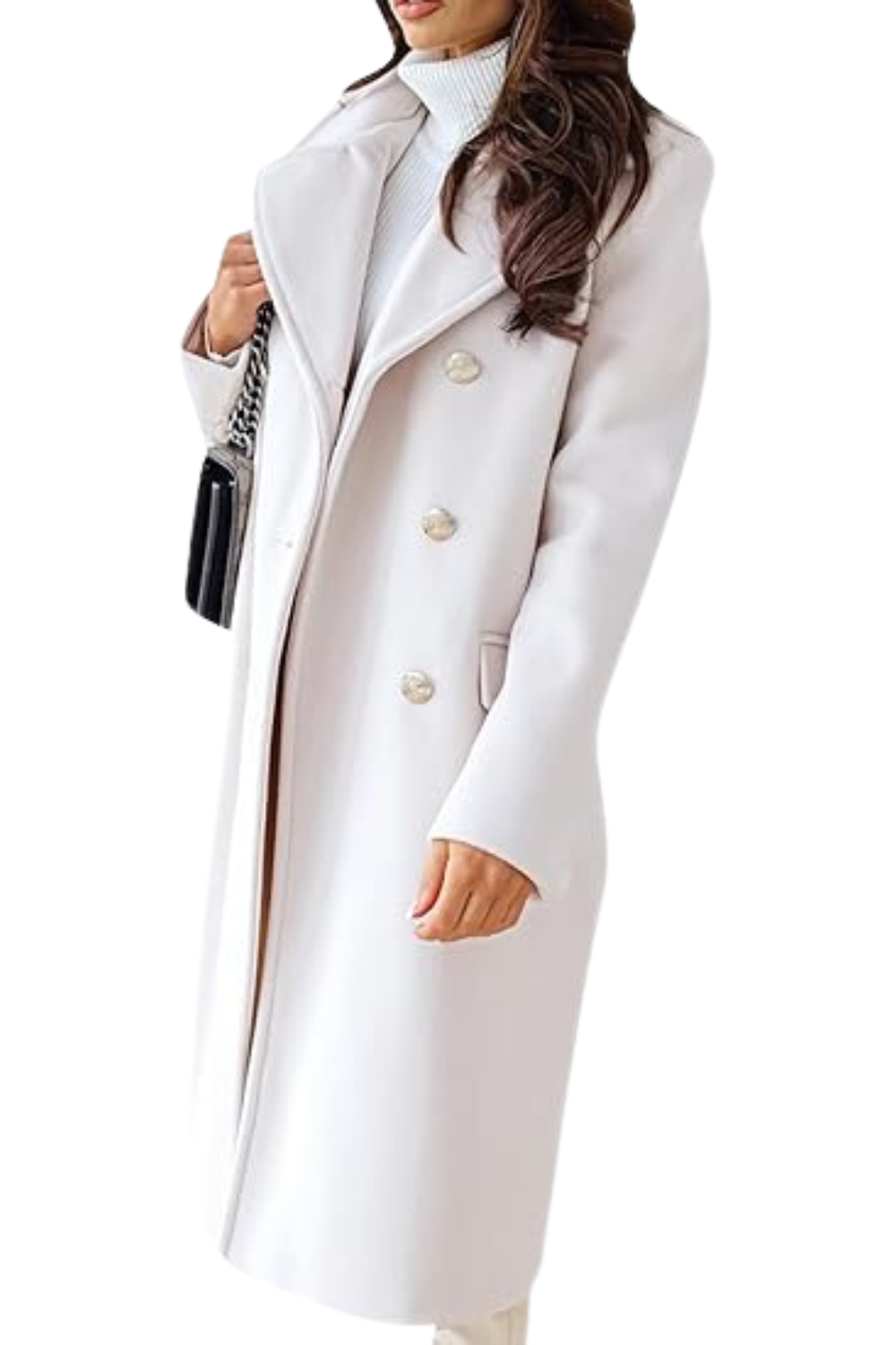 Płaszcz damski o kroju strukturalnym do połowy łydki 0