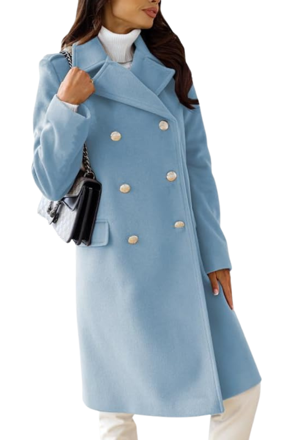 Płaszcz damski o kroju strukturalnym do połowy łydki 8