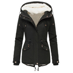 Płaszcz zimowy ze ściągaczem w pasie i odpinanym kapturem dla kobiet 4