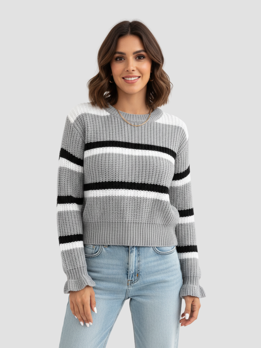 SORIELLE | Damski sweter w paski – miękki komfort i codzienny styl 0