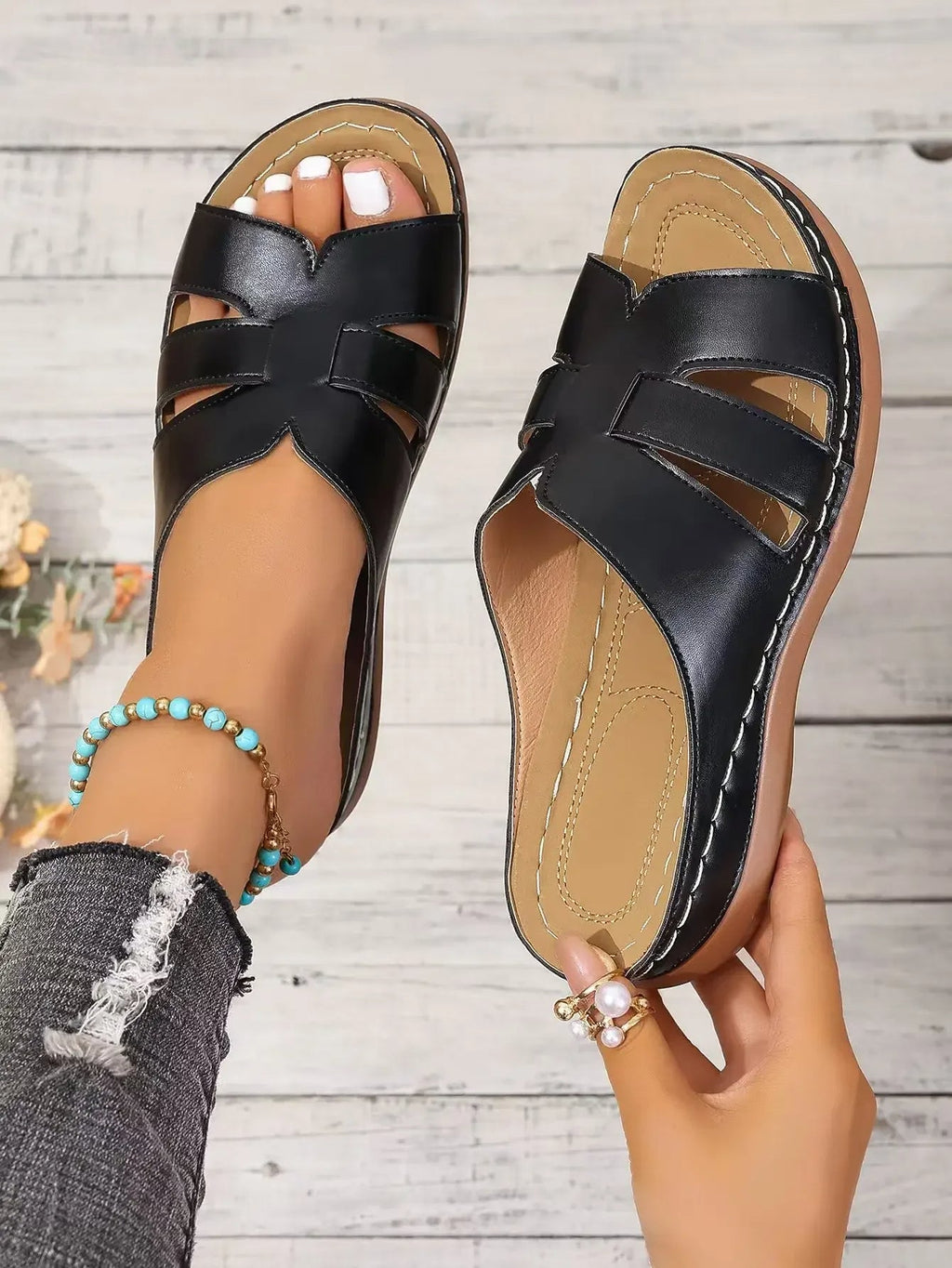 Sandale ortopedyczne dla kobiet z otwartym palcem