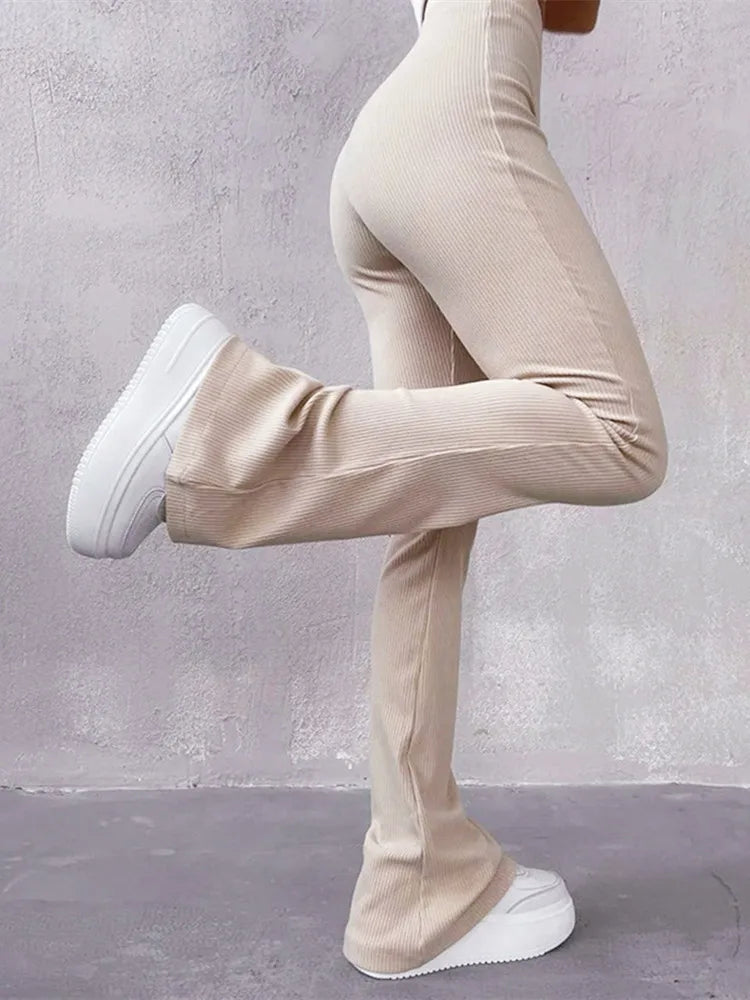 Spodnie damskie – z wysokim stanem – styl retro