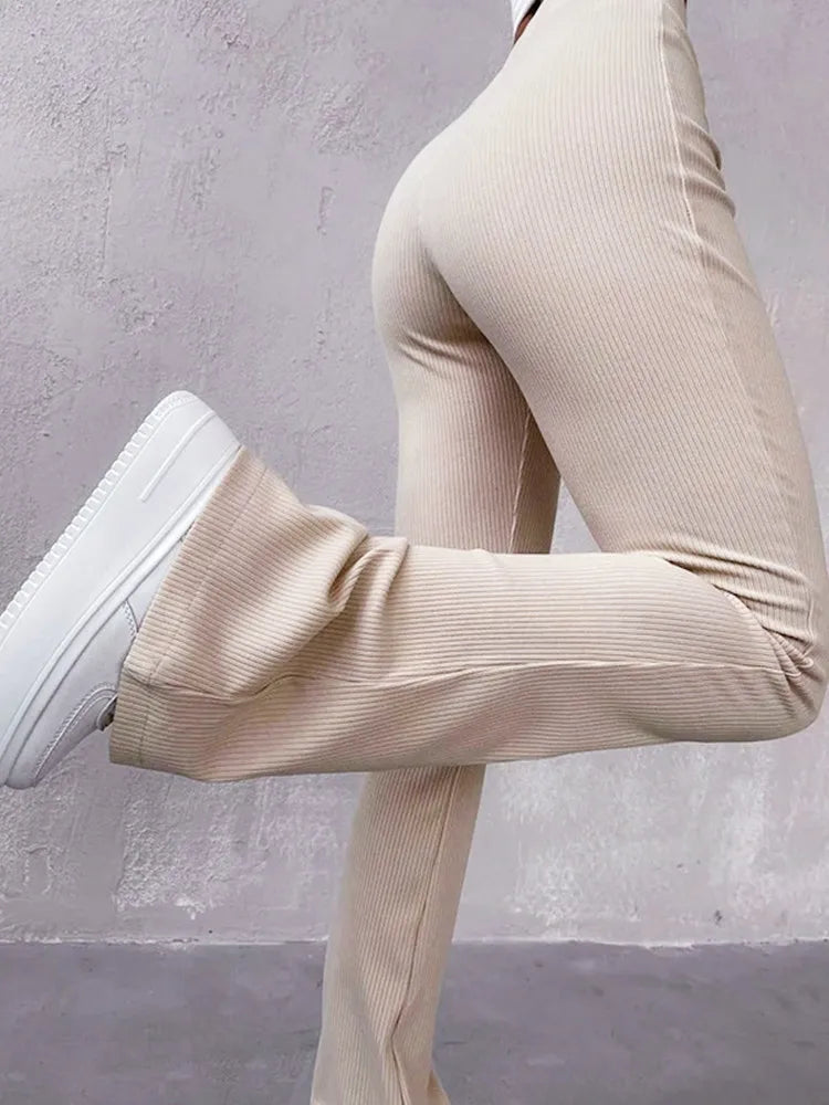 Spodnie damskie – z wysokim stanem – styl retro