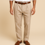 Spodnie plisowane, zwężane, męskie – strukturalne zakładki i matowa powierzchnia 0