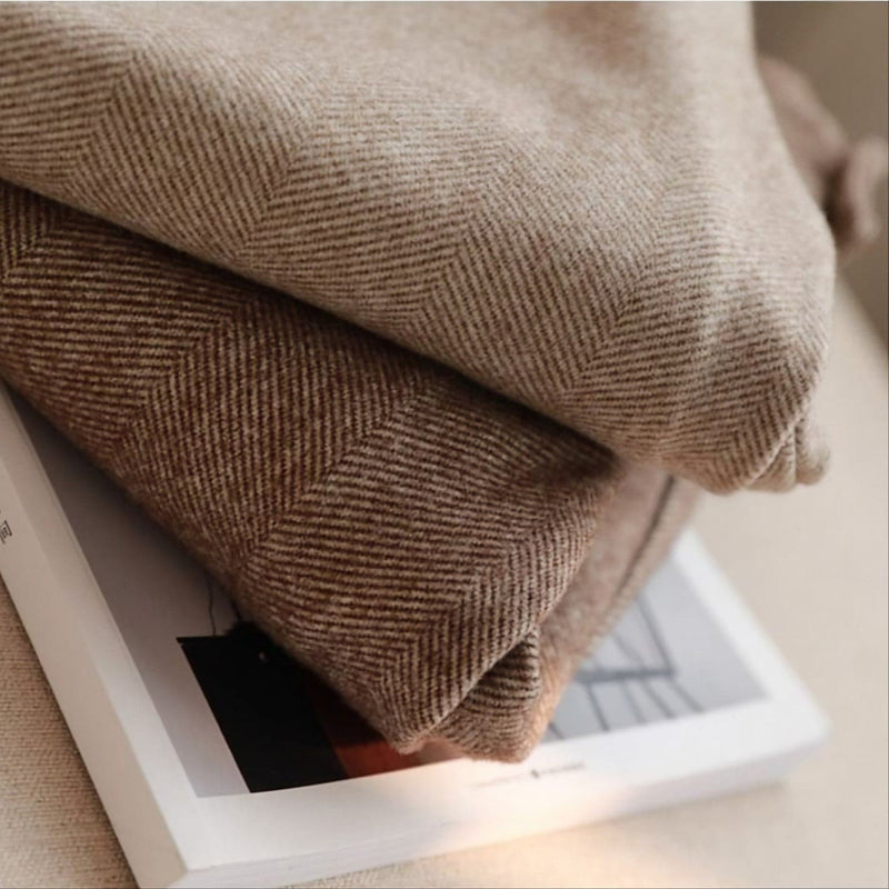 Spodnie z wysokim stanem w jodełkę dla mężczyzn 2