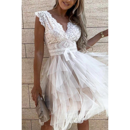 Sukienka bez rękawów z koronkowym wykończeniem dla kobiet 1