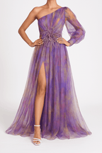 Sukienka dla gości weselnych damska – prześwitujący rękaw i warstwowy wygląd zewnętrzny 3