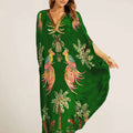 Sukienka kaftan z tropikalnym nadrukiem dla kobiet 9
