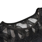 Sukienka koktajlowa damska – rękawy z siateczki i przezroczysta warstwa wierzchnia 5