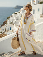 Sukienka maxi w paski typu kaftan dla kobiet 2