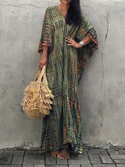 Sukienka maxi w stylu boho dla kobiet – luźny krój i szerokie rękawy 10