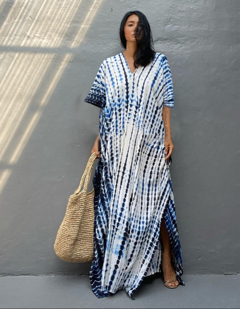 Sukienka maxi w stylu boho dla kobiet – luźny krój i szerokie rękawy 3