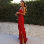 Sukienka maxi z falbanką dla kobiet – warstwowy wygląd i drapowany dół 1