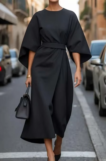 Sukienka midi z dopasowaną talią dla kobiet 1