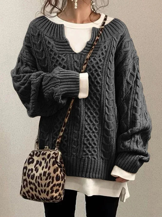 Sweter z efektownym kołnierzem i półkołnierzem dla kobiet 2