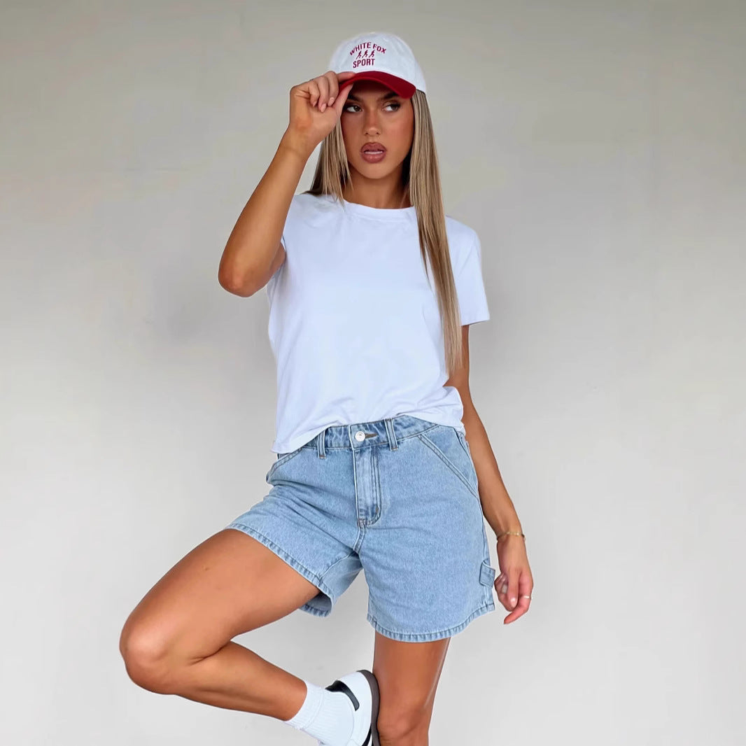 Szorty damskie – dżinsowe o luźnym kroju