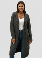 TULIA | DŁUGI DZIANINOWY KARDIGAN – NOWOCZESNA WSZECHSTRONNOŚĆ Z DETALEM KAPTURA 4