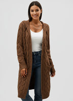 TULIA | DŁUGI DZIANINOWY KARDIGAN – NOWOCZESNA WSZECHSTRONNOŚĆ Z DETALEM KAPTURA 8