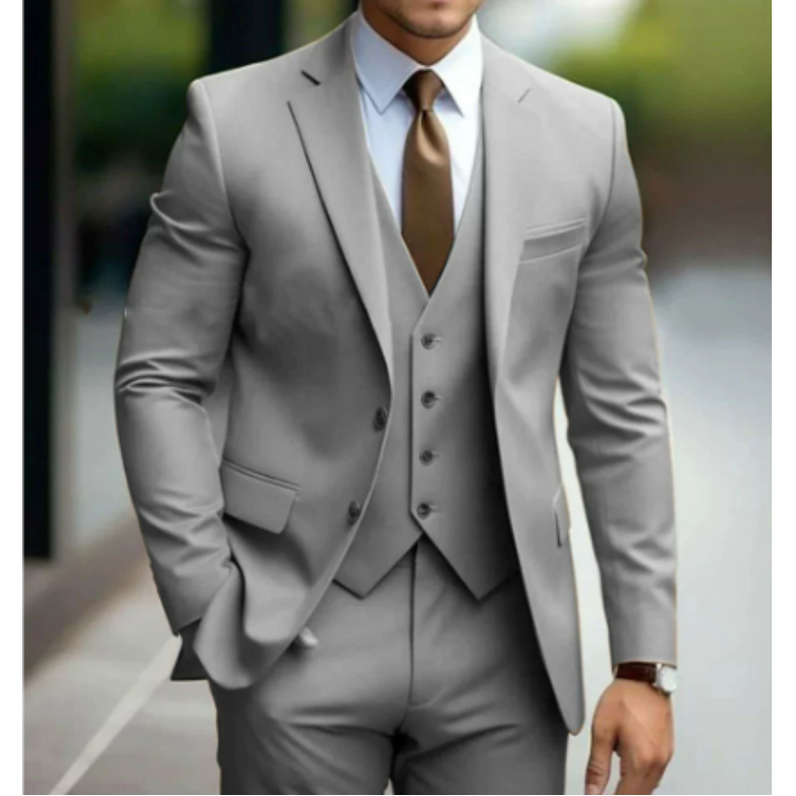 Trzyczęściowy komplet garniturowy dla mężczyzn 9