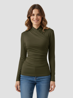 ZAFIRA | DAMSKI TOP Z DŁUGIM RĘKAWEM I WIĄZANYM KOŁNIERZEM – WYPROFILOWANA ELEGANCJA I TRWAŁY KOMFORT 11