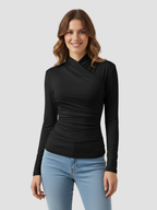 ZAFIRA | DAMSKI TOP Z DŁUGIM RĘKAWEM I WIĄZANYM KOŁNIERZEM – WYPROFILOWANA ELEGANCJA I TRWAŁY KOMFORT 4