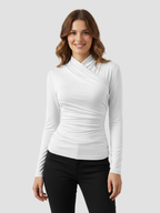 ZAFIRA | DAMSKI TOP Z DŁUGIM RĘKAWEM I WIĄZANYM KOŁNIERZEM – WYPROFILOWANA ELEGANCJA I TRWAŁY KOMFORT 6