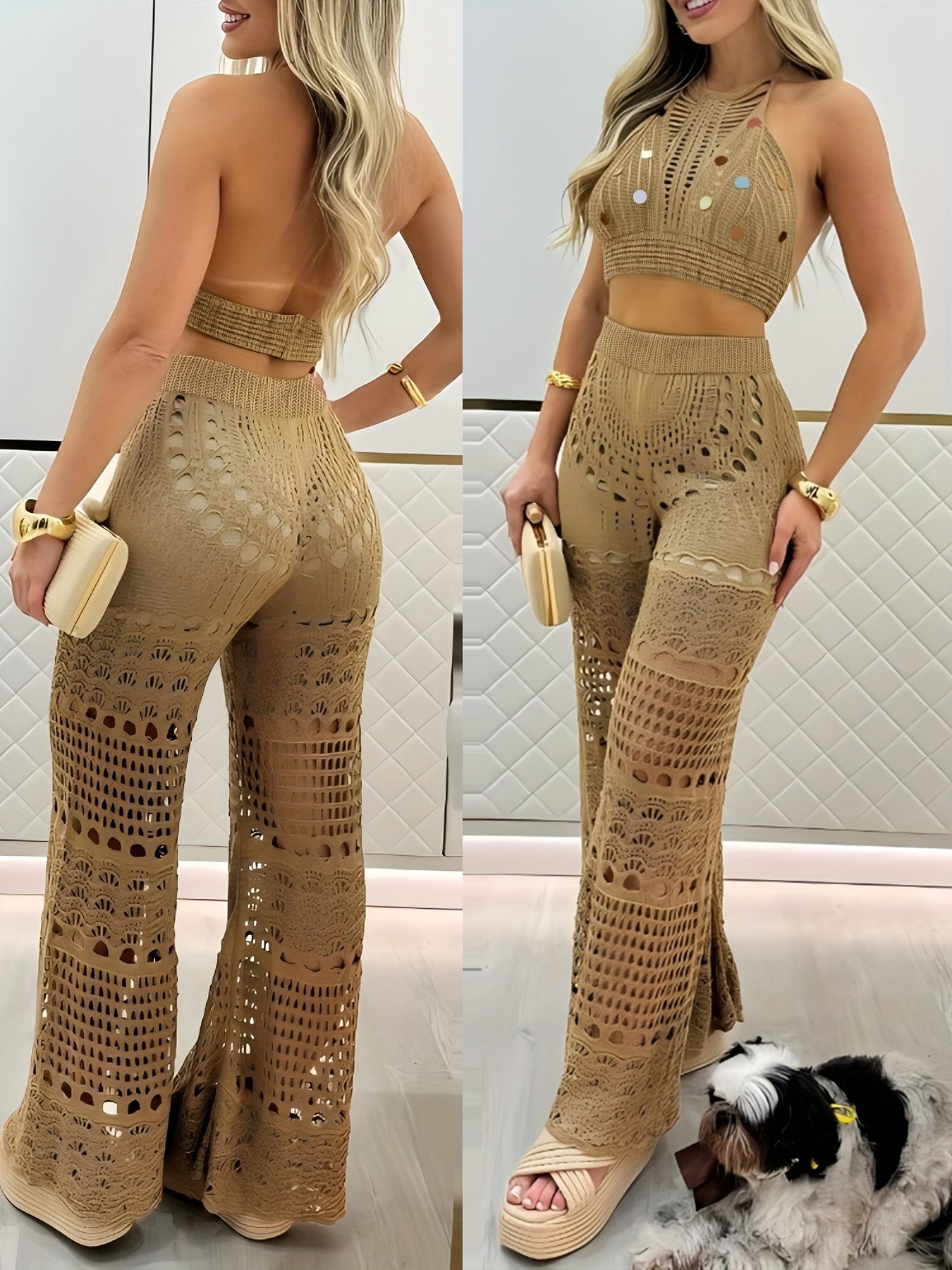 Zestaw damski – KIJANA z boho-chic wykończeniem