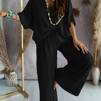 Zestaw damskich dwupartowych | Płynny komfort boho na ciepłe dni Elina