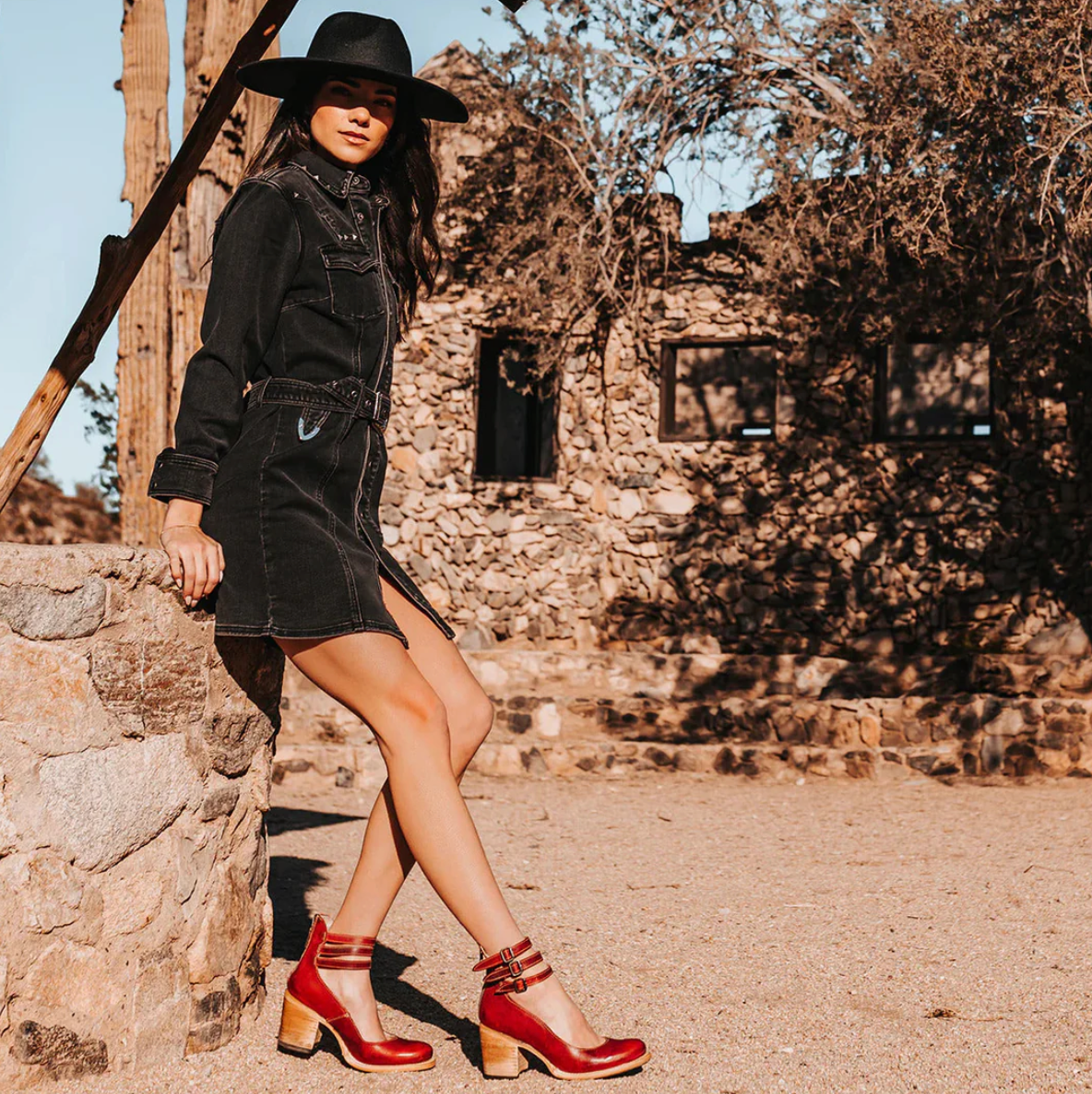 Zoey - Skórzane obcasy w stylu vintage elegancji 1