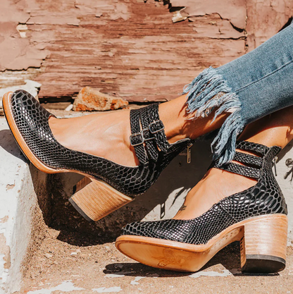 Zoey - Skórzane obcasy w stylu vintage elegancji 10